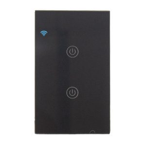 Smart Wi-Fi Light Switch Black (2 Lever)