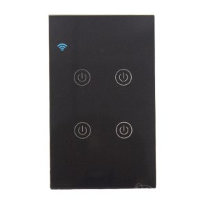 Smart Wi-Fi Light Switch Black (4 Lever)