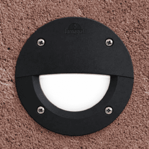 Fumagalli Leti 100 Round-EL Recessed Wall Light – Black/Opal, GX53 LED 3W