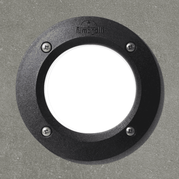 Fumagalli Leti 100 Round Recessed Wall Light – Black/Opal, GX53 LED 3W